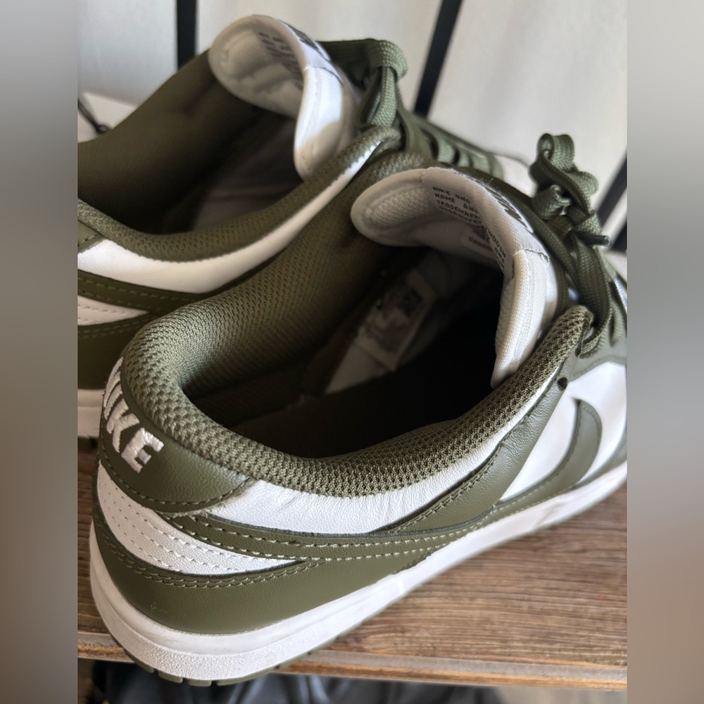 Nike Dunk Low Olive Green & White Sneakers – Women’s Size 10 (Preloved) 💚🤍 - Picture 6 of 11
